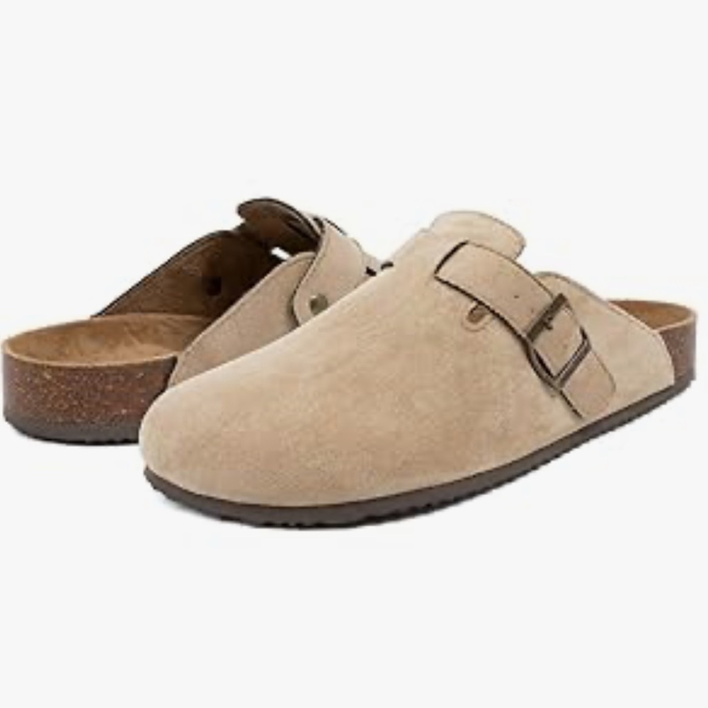 Nautica Vegan Suede Buckle Sandals with Cork Footbed